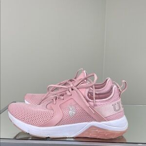 U.S. Polo Assn. Blush Pink Mesh Lace-Up Sneakers Ladies Size 8M